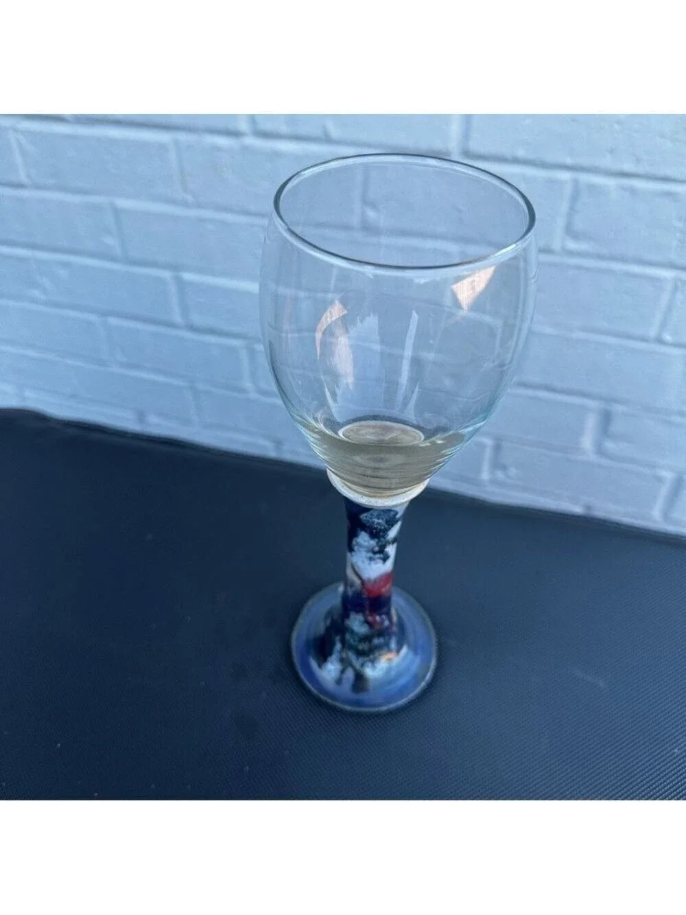 Buie Pottery Gatlinburg, Tennessee Signed Stoneware Wine Glass 9” tall. Like New